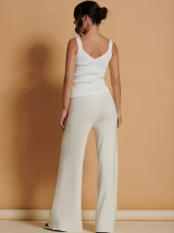 Made In Italy Wide Leg Soft Knit Trousers, Calce