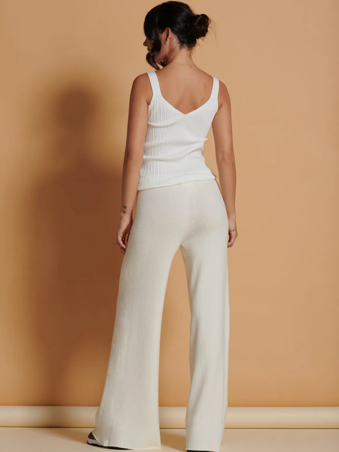 Made In Italy Wide Leg Soft Knit Trousers, Calce