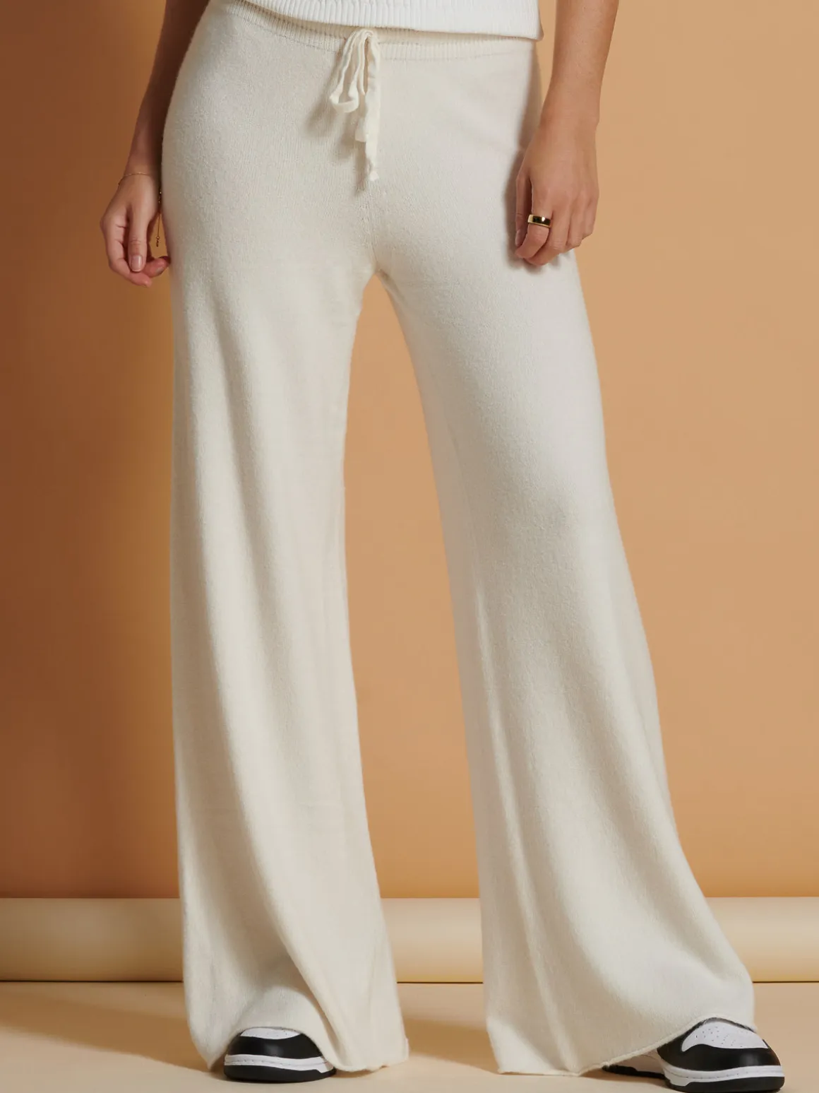 Made In Italy Wide Leg Soft Knit Trousers, Calce