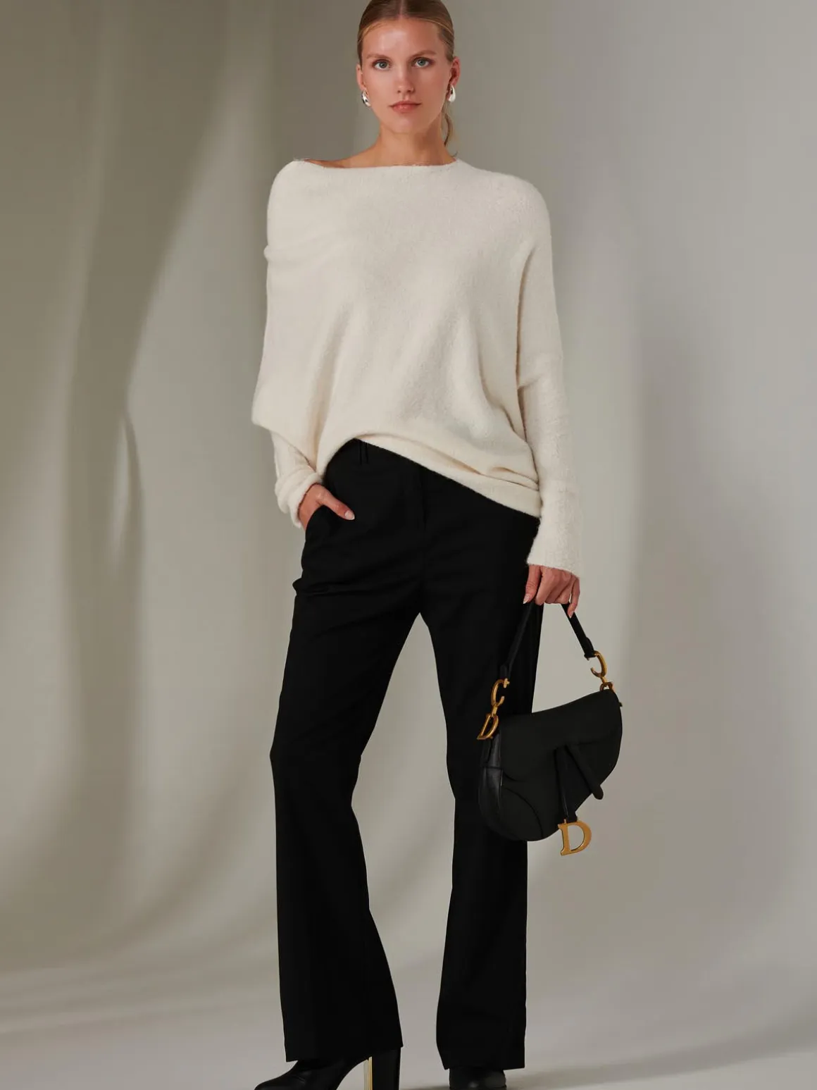 Made in Italy Wool Blend Asymmetric Knit Jumper, Calce