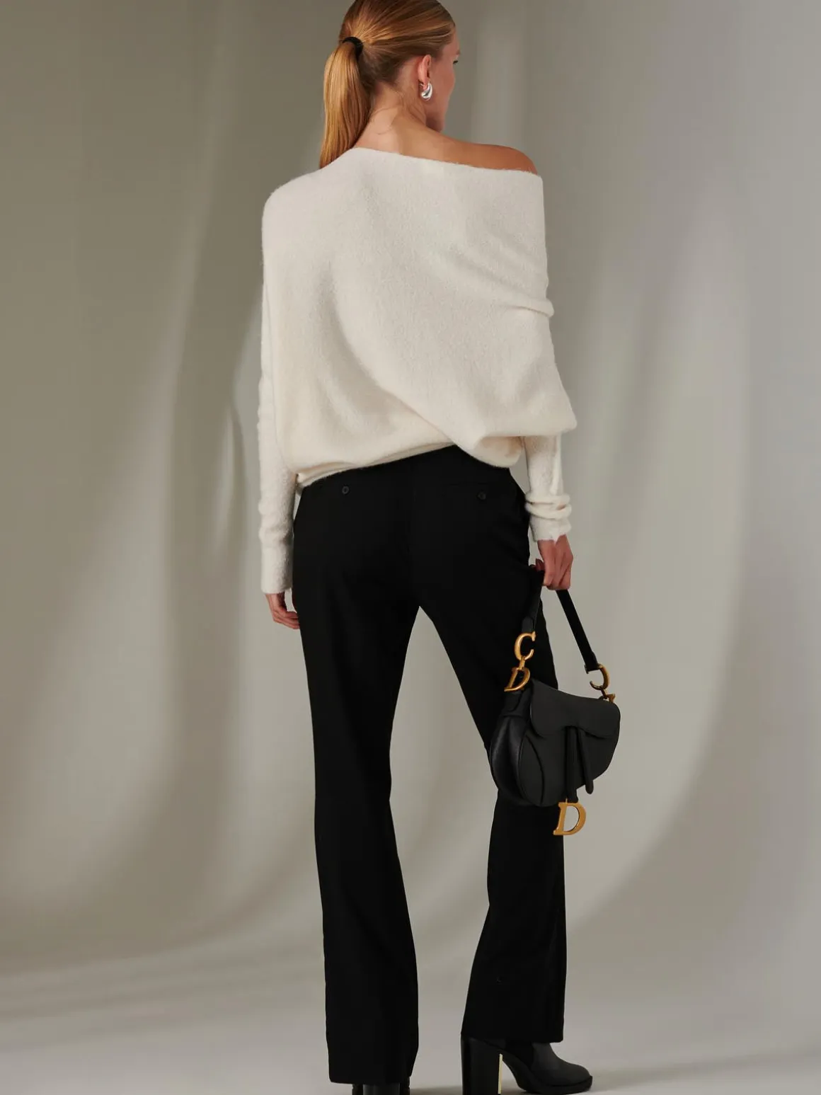 Made in Italy Wool Blend Asymmetric Knit Jumper, Calce