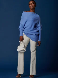Made in Italy Wool Blend Asymmetric Knit Jumper, Grapemist