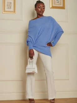 Made in Italy Wool Blend Asymmetric Knit Jumper, Grapemist