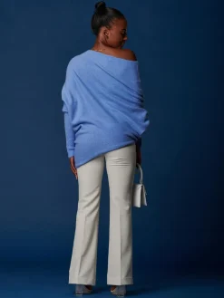Made in Italy Wool Blend Asymmetric Knit Jumper, Grapemist