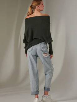 Made in Italy Wool Blend Asymmetric Knit Jumper, Rosin