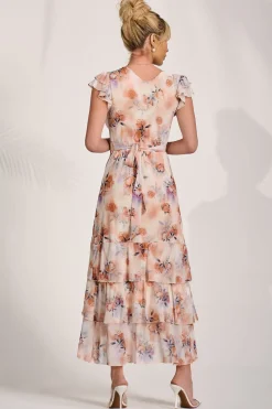 Mesh Ruffle Detail Maxi Dress, Amber Floral
