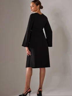 Midi A Line Dress, Black