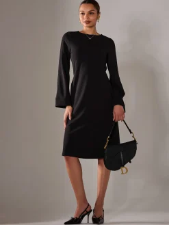 Midi A Line Dress, Black