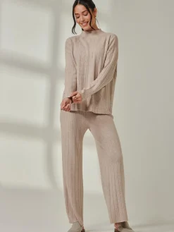 Mockneck Pocket Knit Jumper, Mink Heather