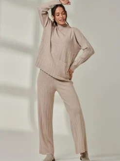 Mockneck Pocket Knit Jumper, Mink Heather
