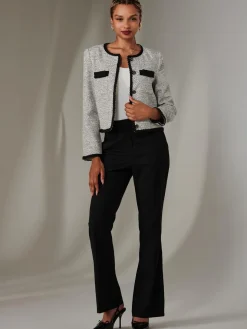 Monochrome Tweed Contrast Jacket