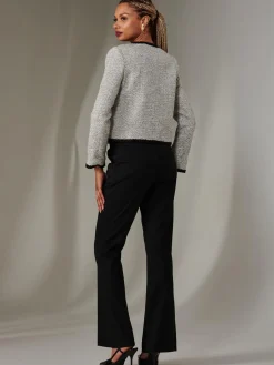 Monochrome Tweed Contrast Jacket