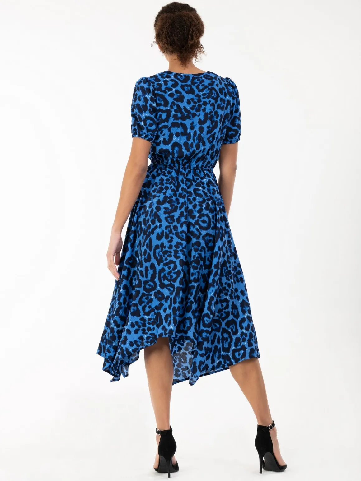 Nana Hanky Hem Dress, Blue Animal
