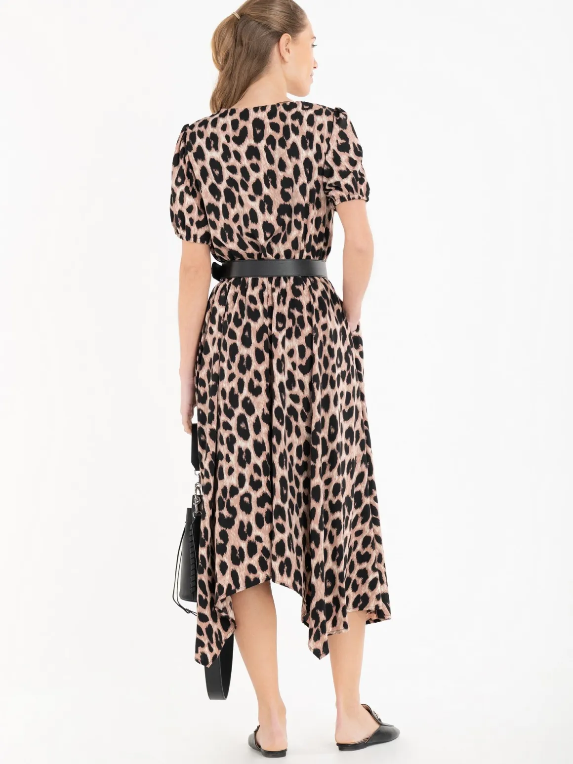 Nana Hanky Hem Dress, Pink Animal