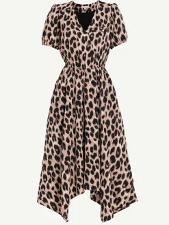 Nana Hanky Hem Dress, Pink Animal