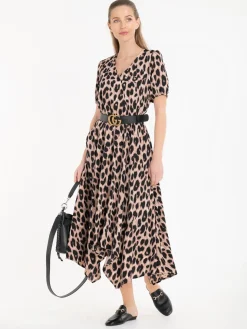 Nana Hanky Hem Dress, Pink Animal