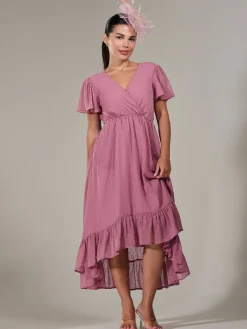 Petite High-Low Midaxi Dress, Dusty Pink