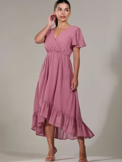Petite High-Low Midaxi Dress, Dusty Pink