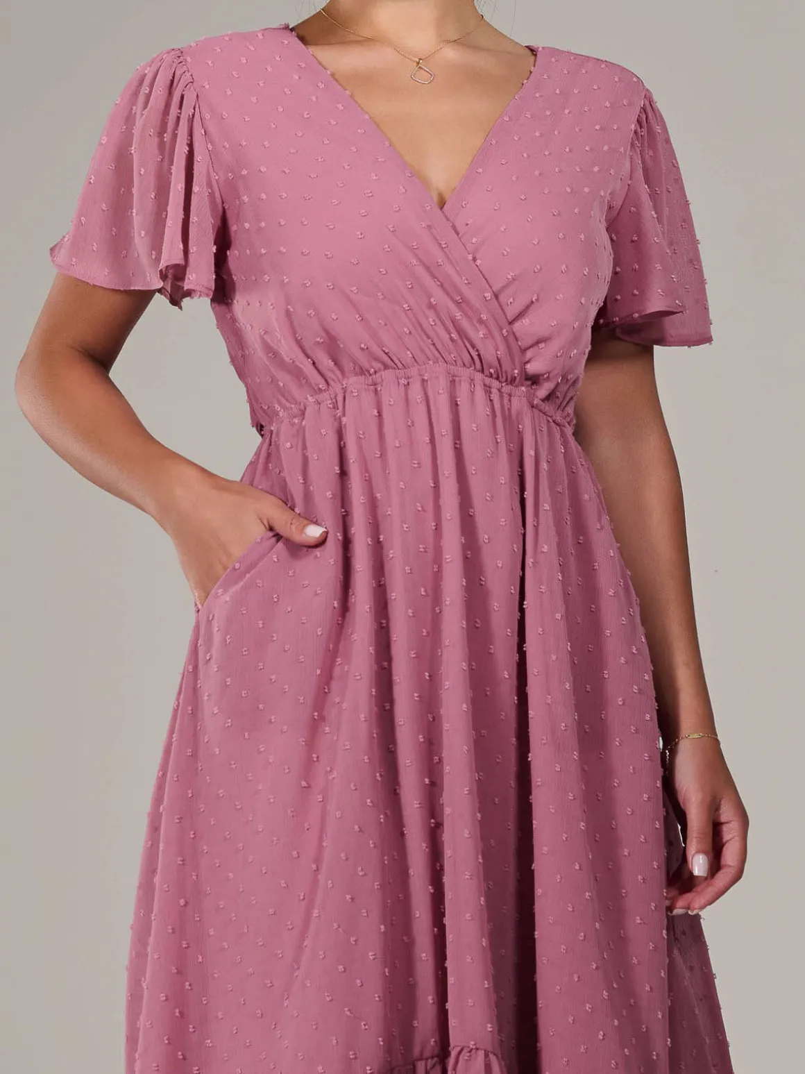 Petite High-Low Midaxi Dress, Dusty Pink