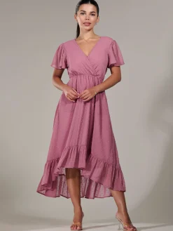 Petite High-Low Midaxi Dress, Dusty Pink