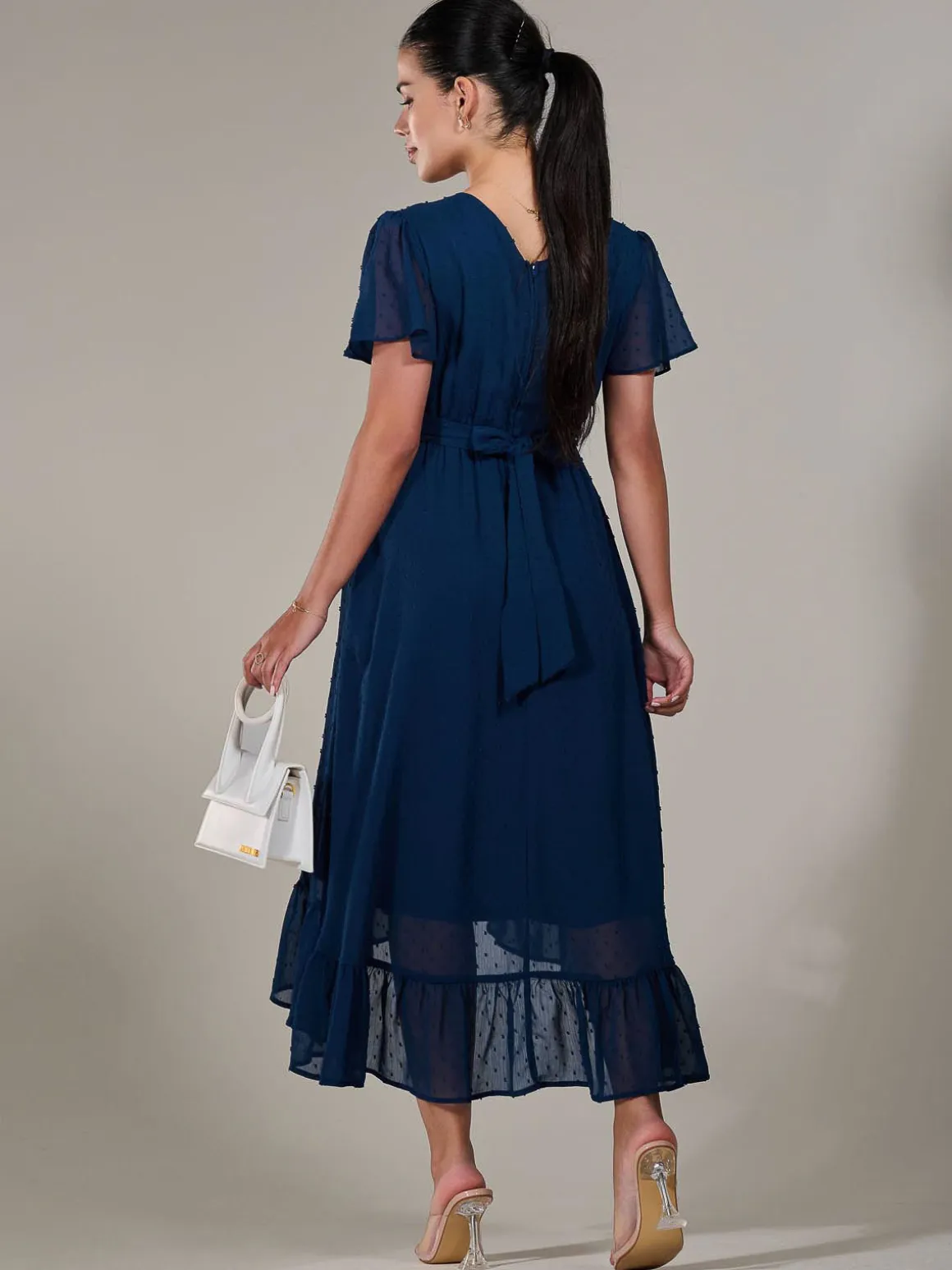 Petite High-Low Midaxi Dress, Navy