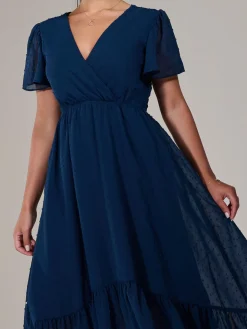 Petite High-Low Midaxi Dress, Navy