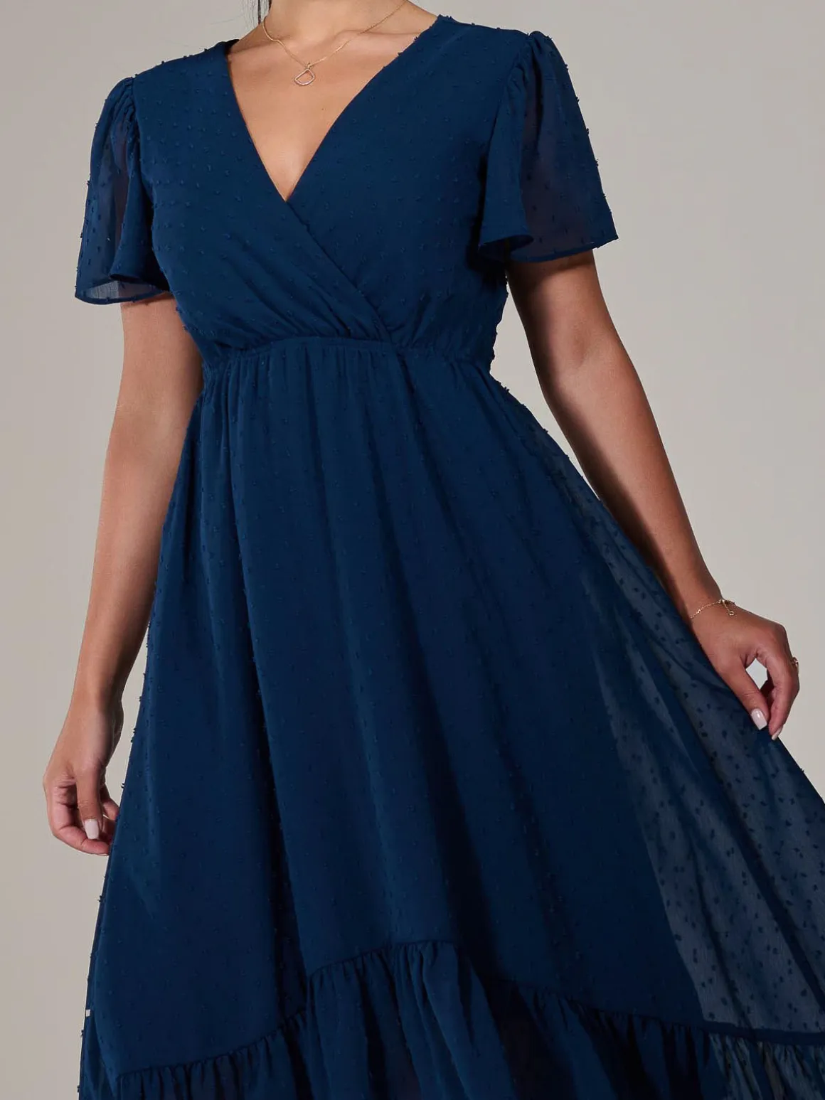 Petite High-Low Midaxi Dress, Navy