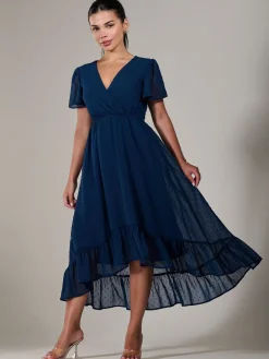 Petite High-Low Midaxi Dress, Navy