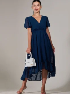 Petite High-Low Midaxi Dress, Navy