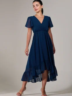 Petite High-Low Midaxi Dress, Navy