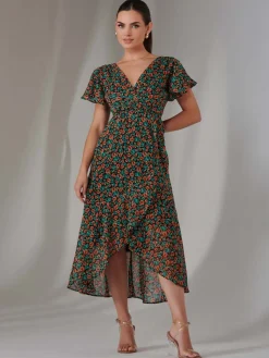 Petite Midaxi Dress, Black Multi