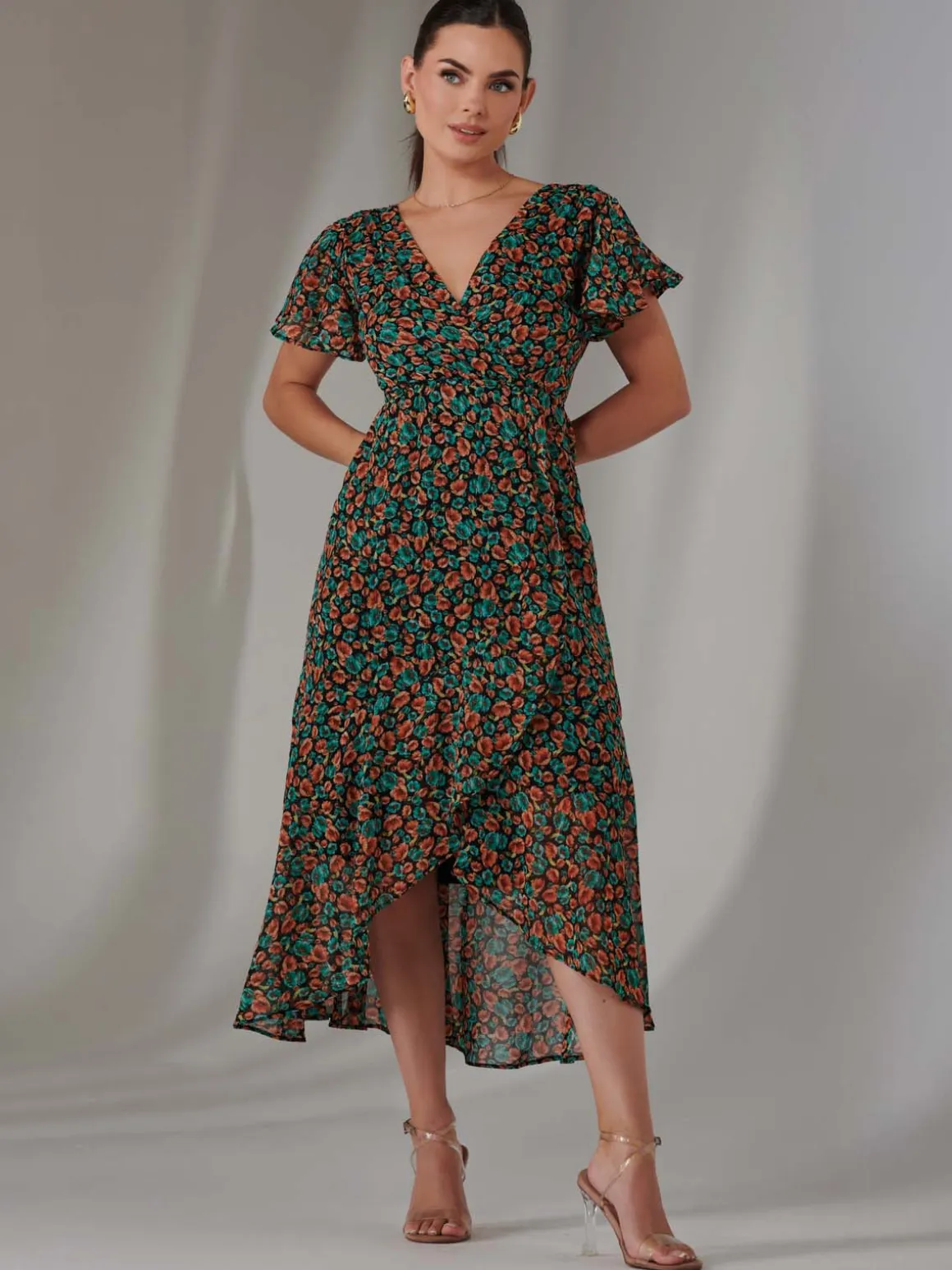 Petite Midaxi Dress, Black Multi