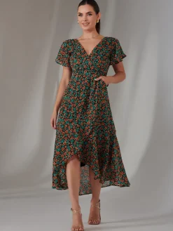 Petite Midaxi Dress, Black Multi