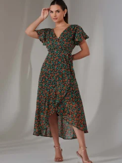 Petite Midaxi Dress, Black Multi