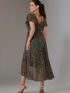 Petite Midaxi Dress, Black Multi