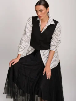 Plain Button Up Waistcoat, Black
