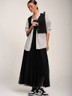 Plain Button Up Waistcoat, Black
