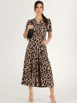 Quaya Animal Print Jersey Maxi Dress, Pink Animal