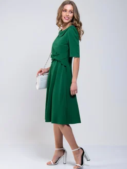Roll Collar 50s Dress, Green