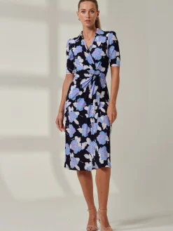 Sample Sale - Floral Midi Shirt Dress, Blue Multi