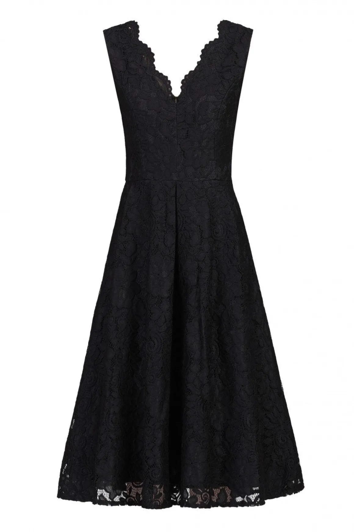 Scalloped Lace Prom Bridesmaid Dress, Black