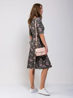 Scoop Neck Swing Jersey Dress, Floral Multi