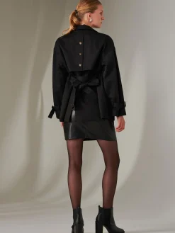 Short Trench Coat, Black