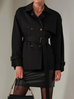 Short Trench Coat, Black