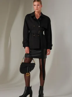 Short Trench Coat, Black