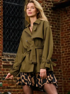 Short Trench Coat, Khaki