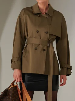 Short Trench Coat, Khaki