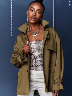 Short Trench Coat, Khaki