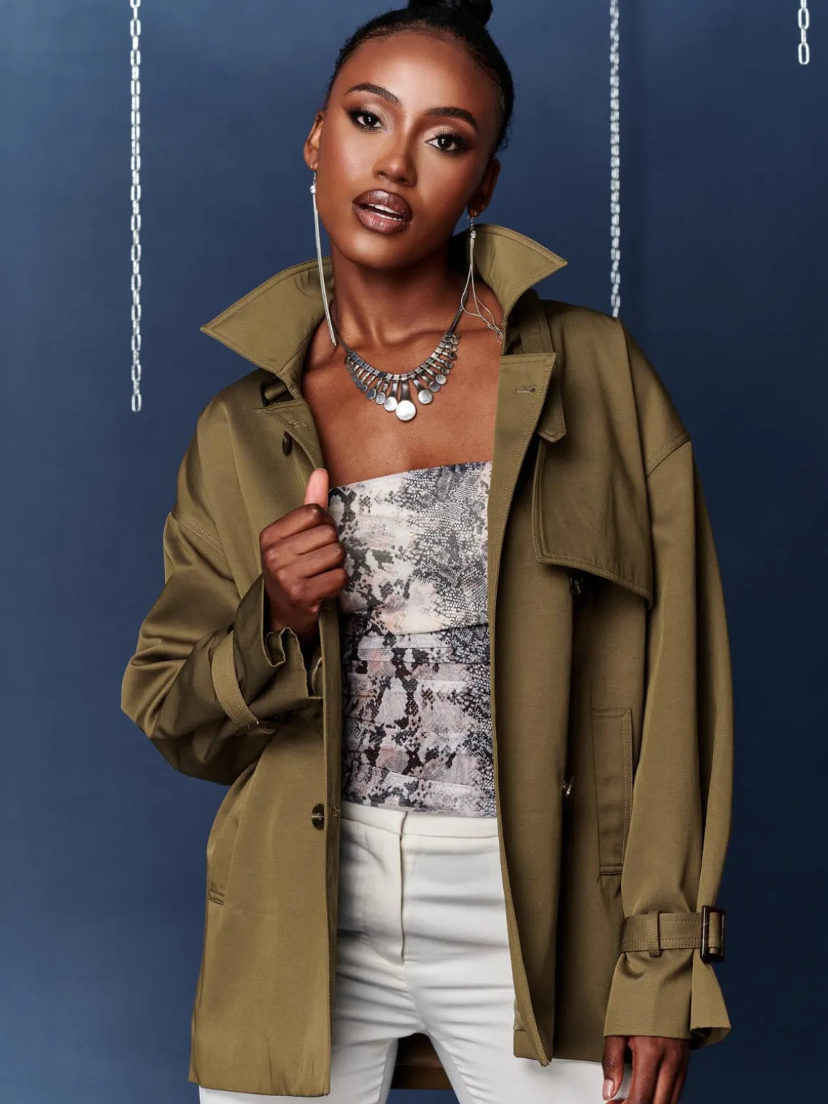 Short Trench Coat, Khaki