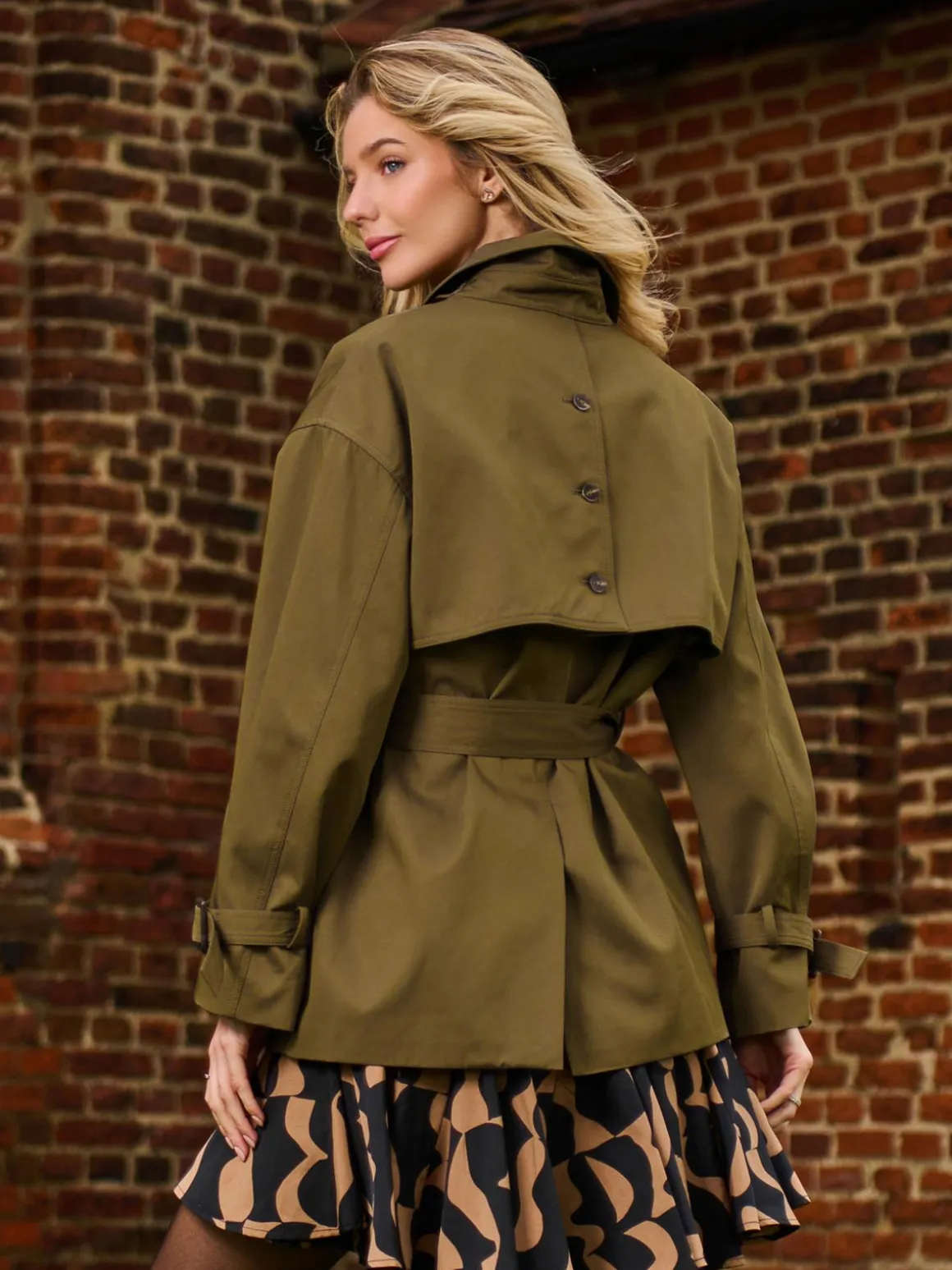 Short Trench Coat, Khaki